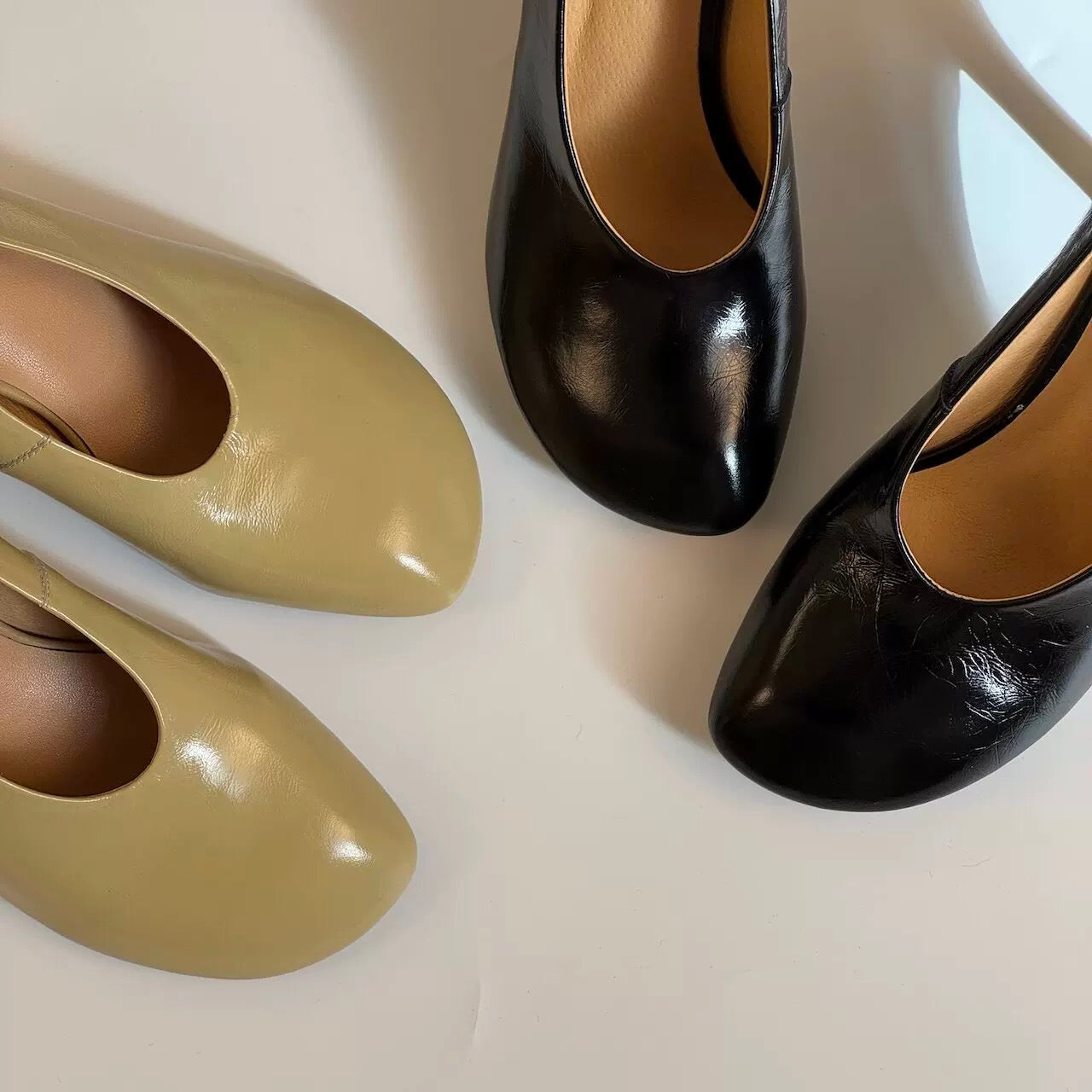 Leather High-heel Shoes - Black