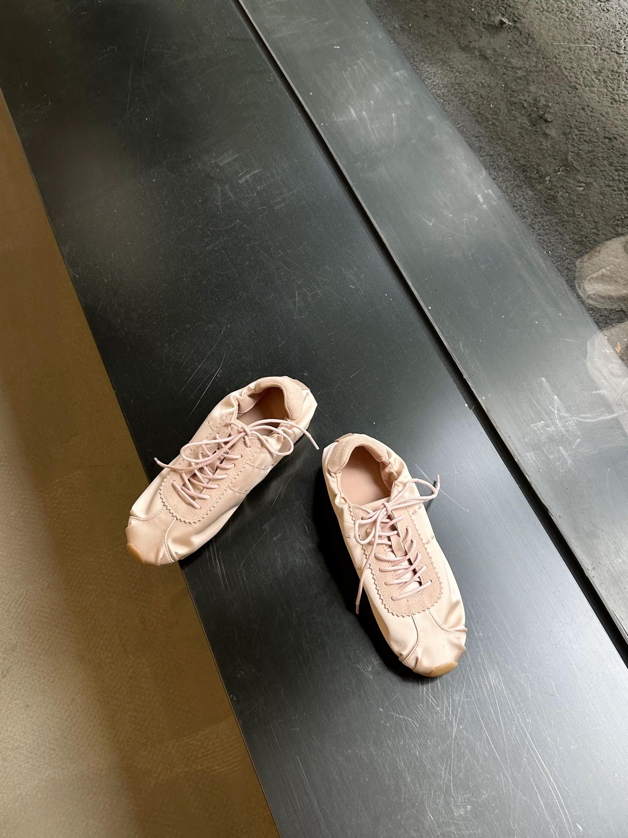 Satin Trainers - Rose