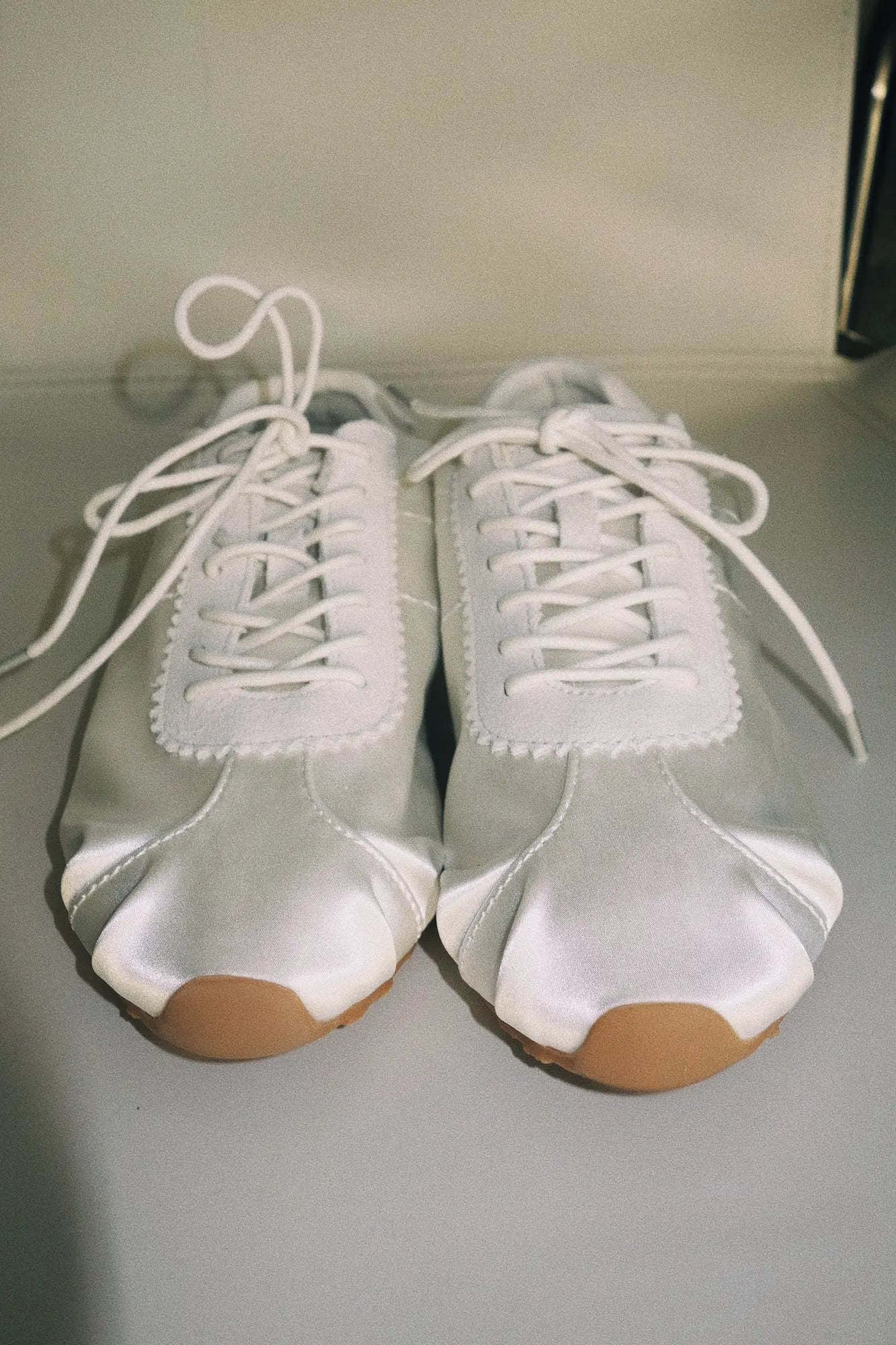 Satin Trainers - White
