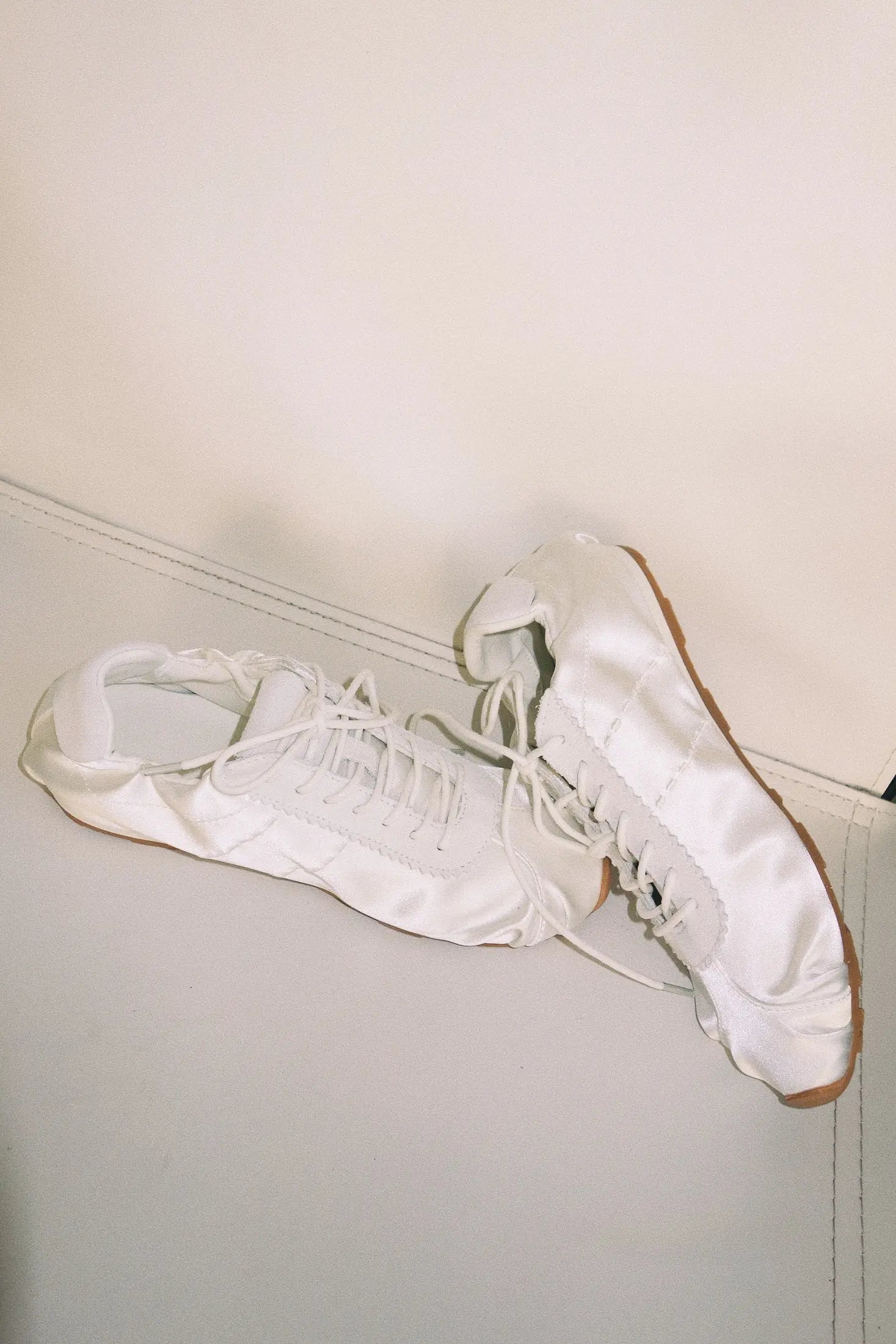 Satin Trainers - White