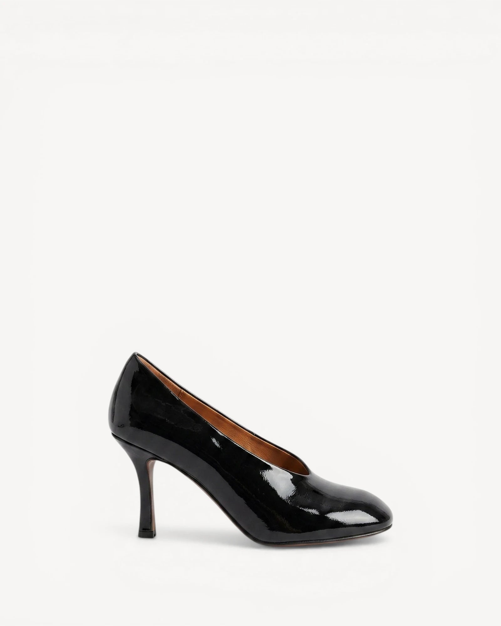 Leather High-heel Shoes - Black