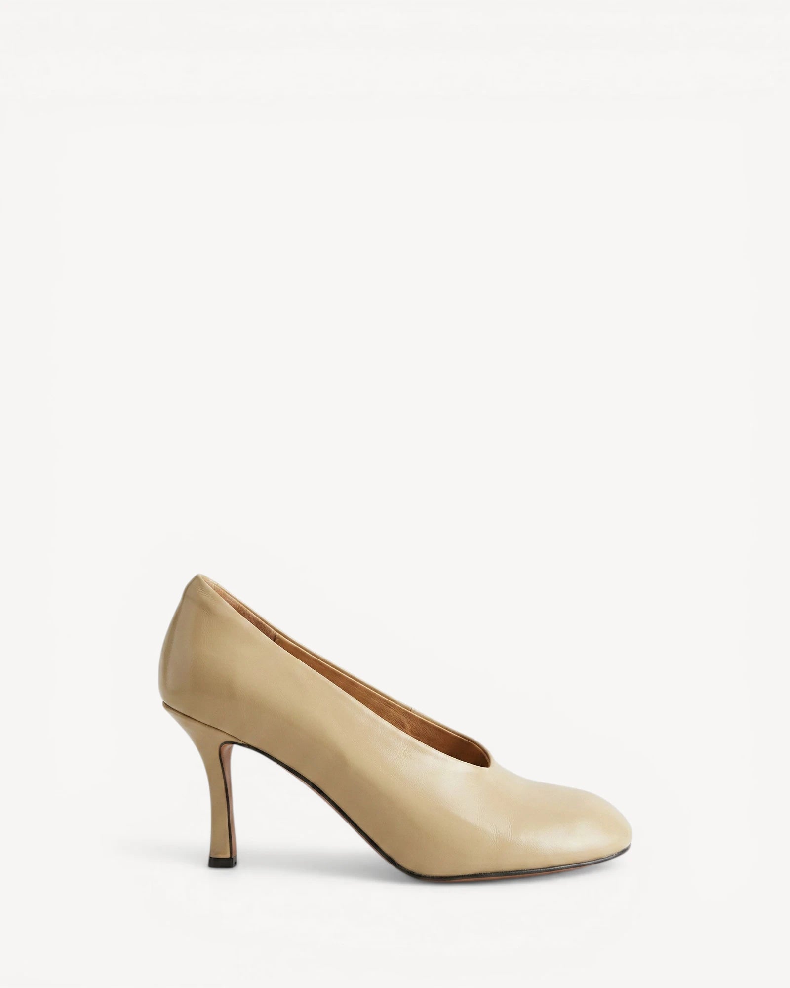 Leather High-heel Shoes - Butter